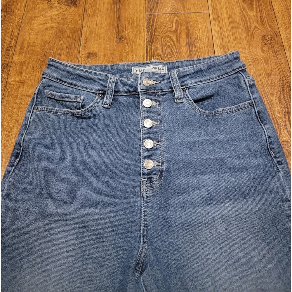 Ymi Dream Jeans Women's Cropped Fitted Stretch High Rise Button Fly Size 11/30 - Picture 4 of 7